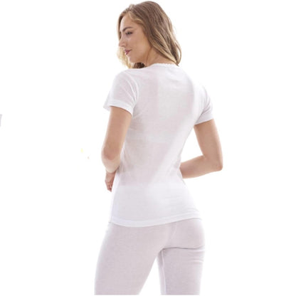 White - Back - Heatforce Womens-Ladies Short-Sleeved Thermal Top (Pack of 3)