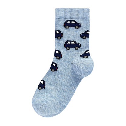 Multicoloured - Lifestyle - Ex Store Childrens-Kids Transport Cotton Socks (Pack of 7)
