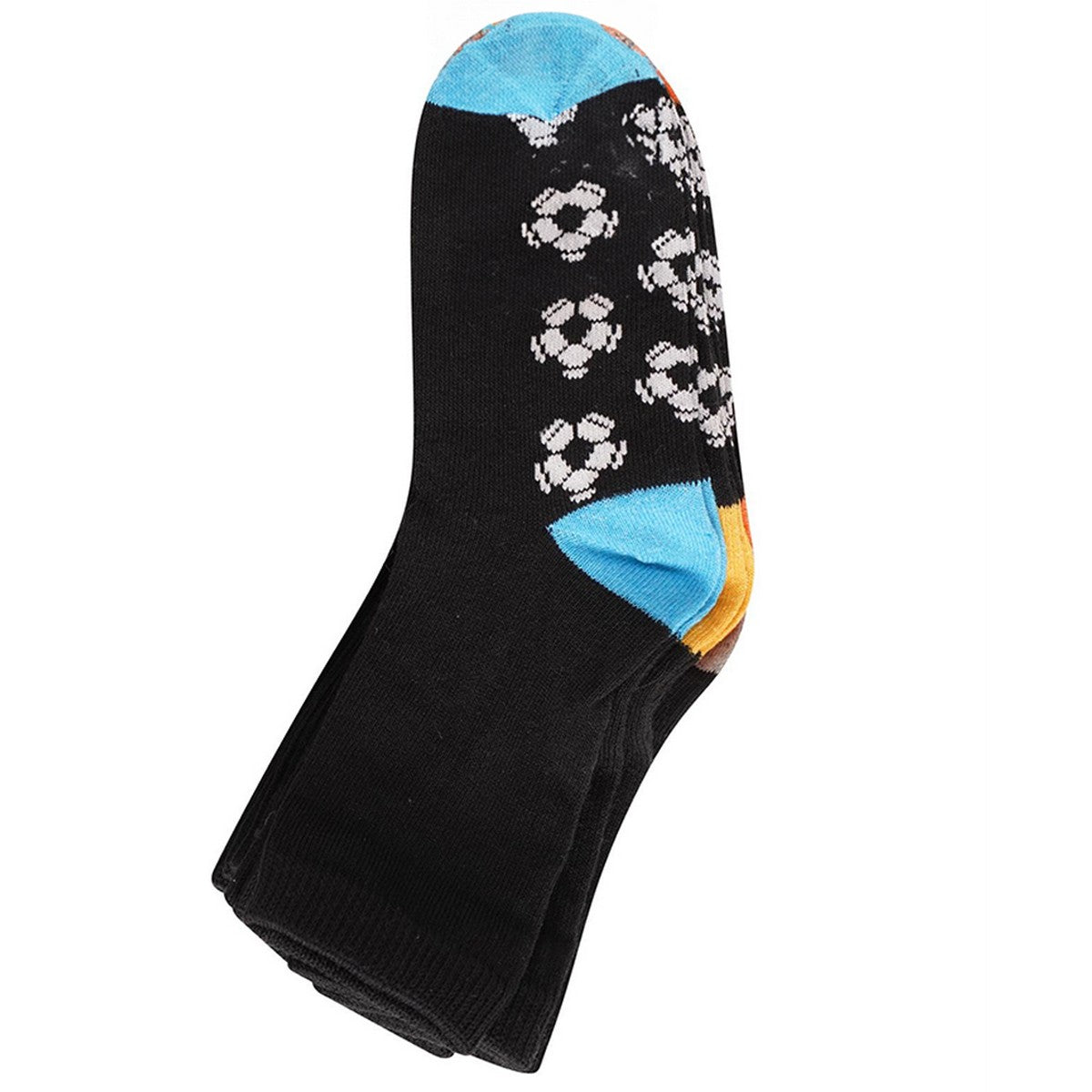Multicoloured - Lifestyle - Ex Store Childrens-Kids Football Cotton Socks (Pack of 7)
