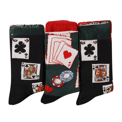 Black-Multicoloured - Lifestyle - Soxy Mens Royal Flush Poker Cotton Socks (Pack of 6)