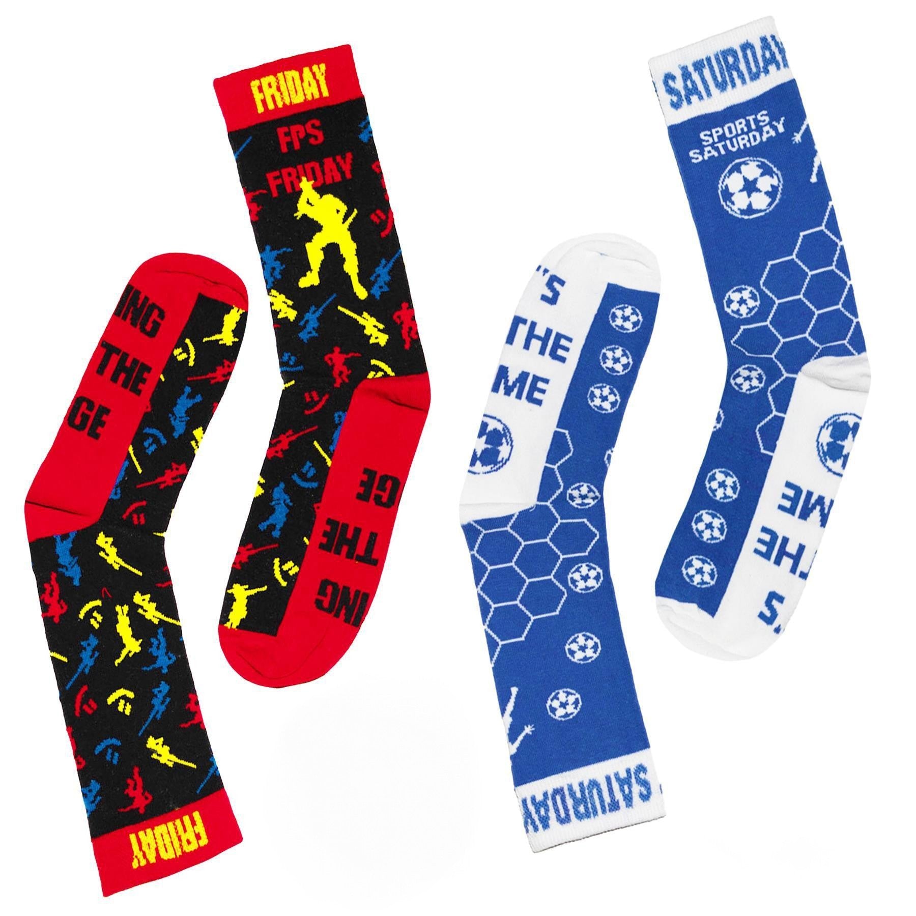 Multicoloured - Lifestyle - Floso Mens Video Game Items Socks (Pack of 7)
