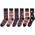 Black-Multicoloured - Back - Soxy Mens Assorted Designs Cotton Socks (Pack of 6)