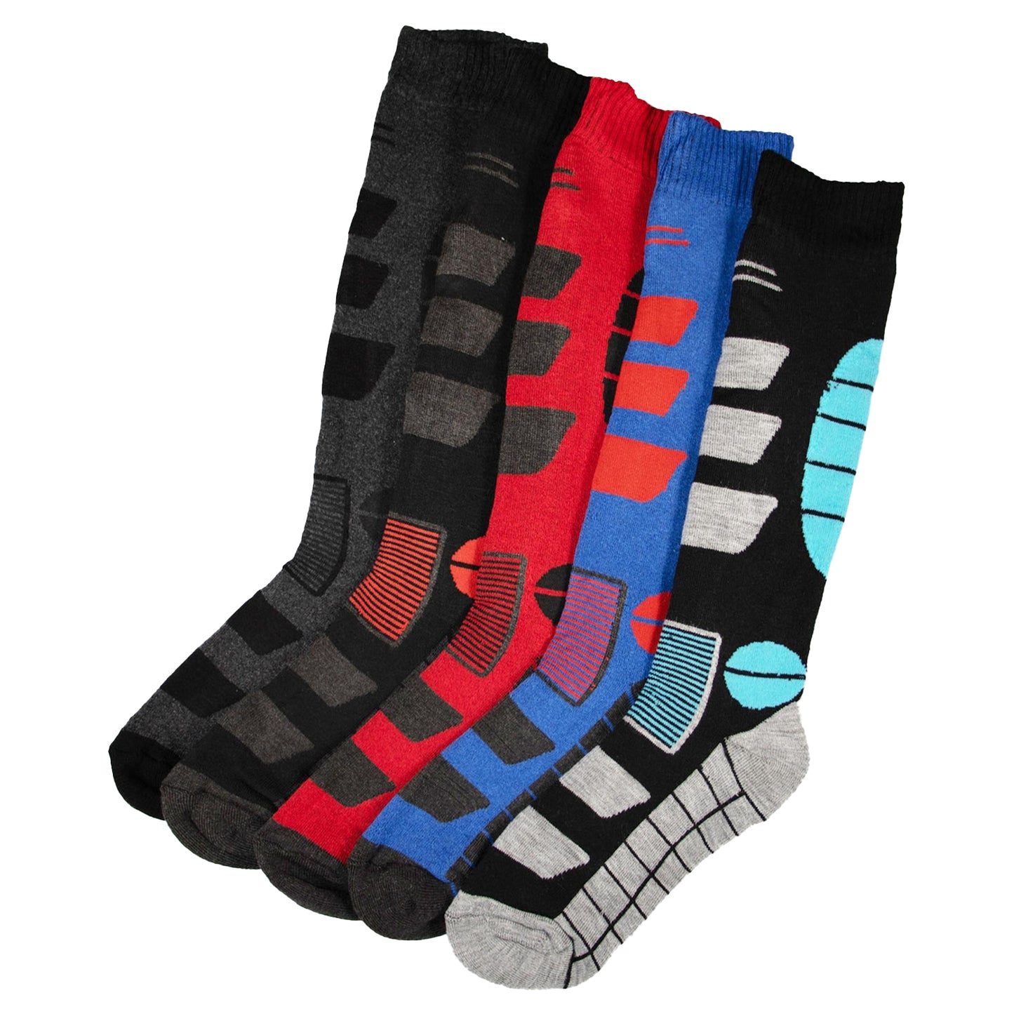Multicoloured - Back - Soxy Mens Thermal Ski Socks (Pack of 5)