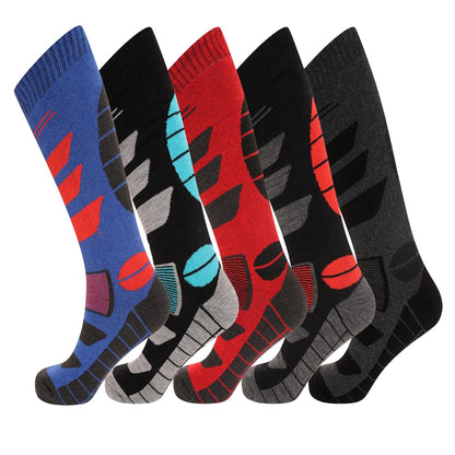 Multicoloured - Front - Soxy Mens Thermal Ski Socks (Pack of 5)