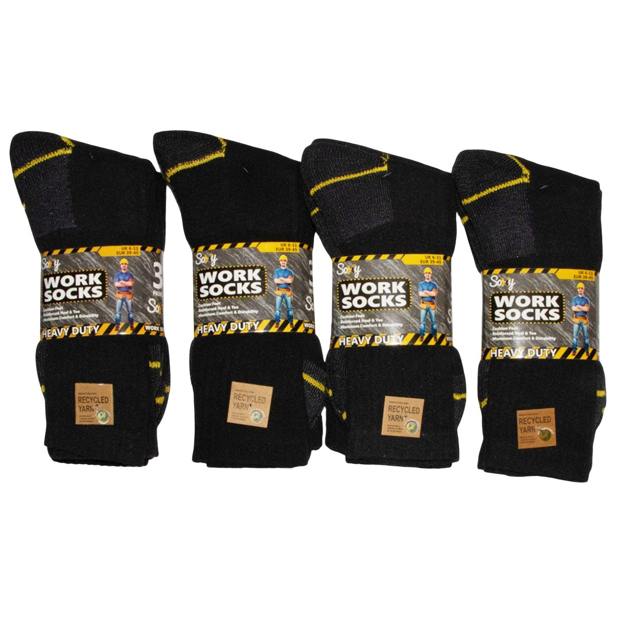 Black - Lifestyle - Soxy Mens Contrast Striped Socks (Pack of 12)