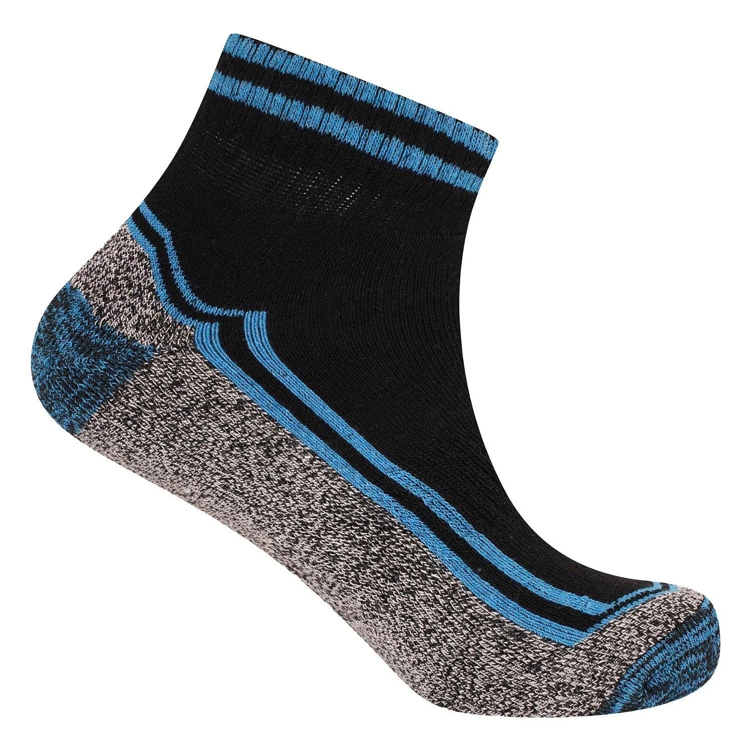 Black-Multicoloured - Side - Soxy Mens Contrast Panel Bamboo Diabetic Socks (Pack of 6)