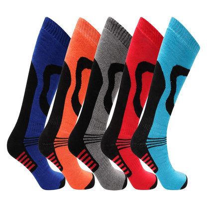 Multicoloured - Back - Soxy Mens Thermal Ski Socks (Pack of 5)