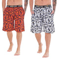 White-Red - Front - Norfolk Industries Mens Lounge Shorts (Pack of 2)