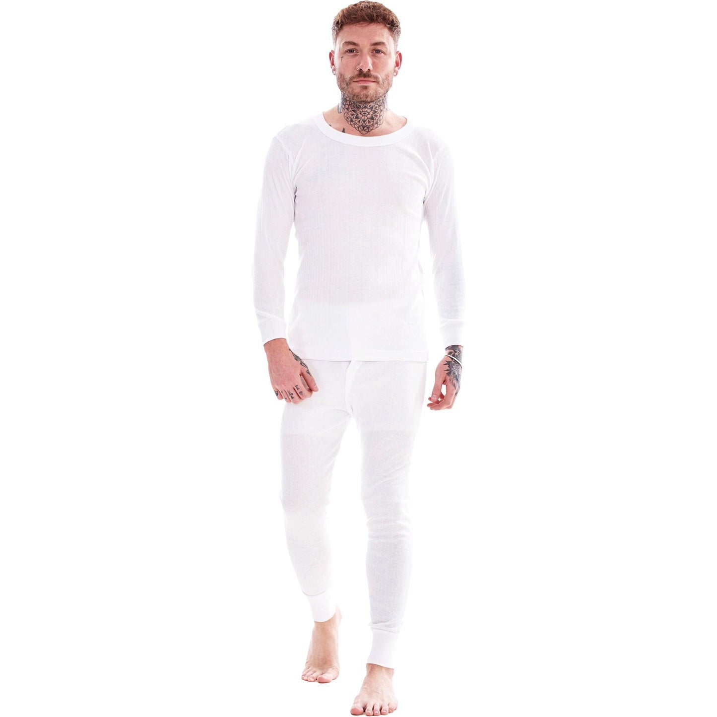 White - Front - Heatforce Mens Thermal Base Layers (Pack of 2)