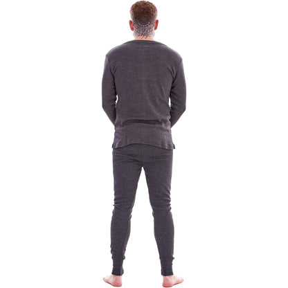 Grey - Back - Heatforce Mens Thermal Base Layers (Pack of 2)