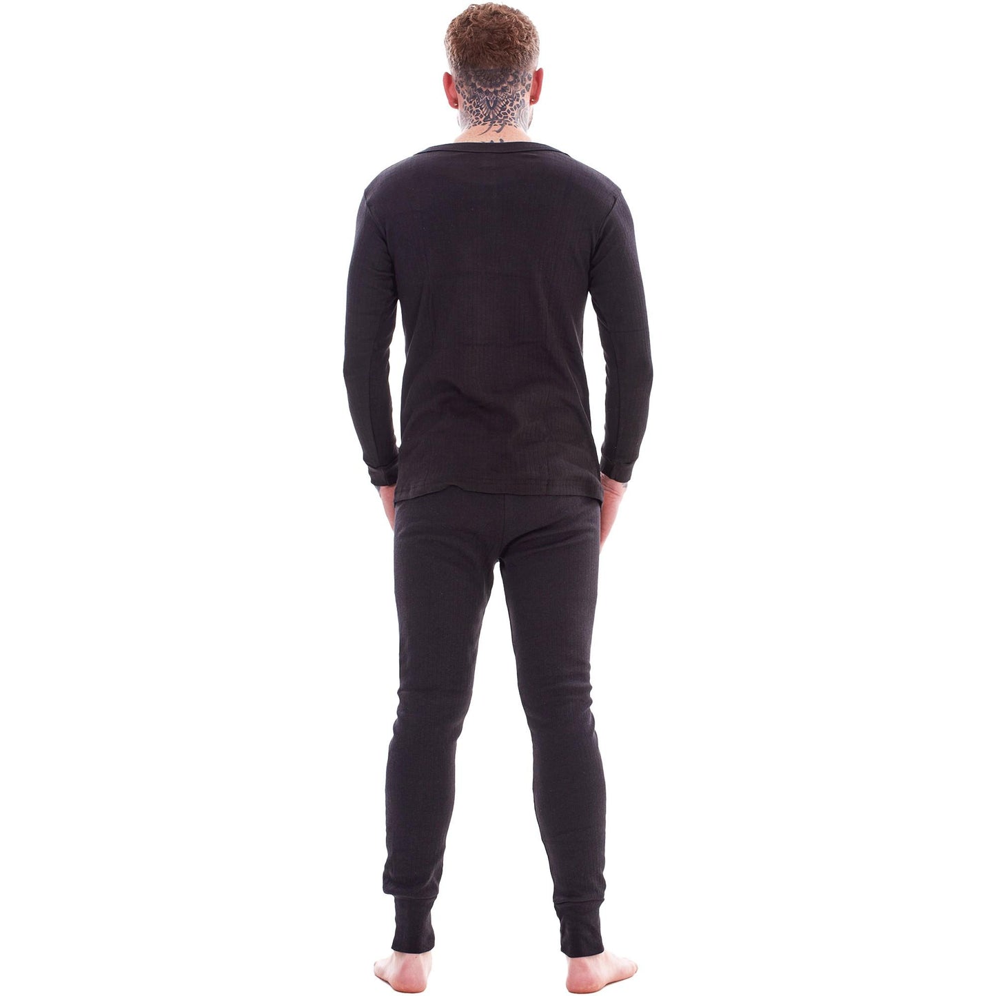 Black - Back - Heatforce Mens Thermal Base Layers (Pack of 2)