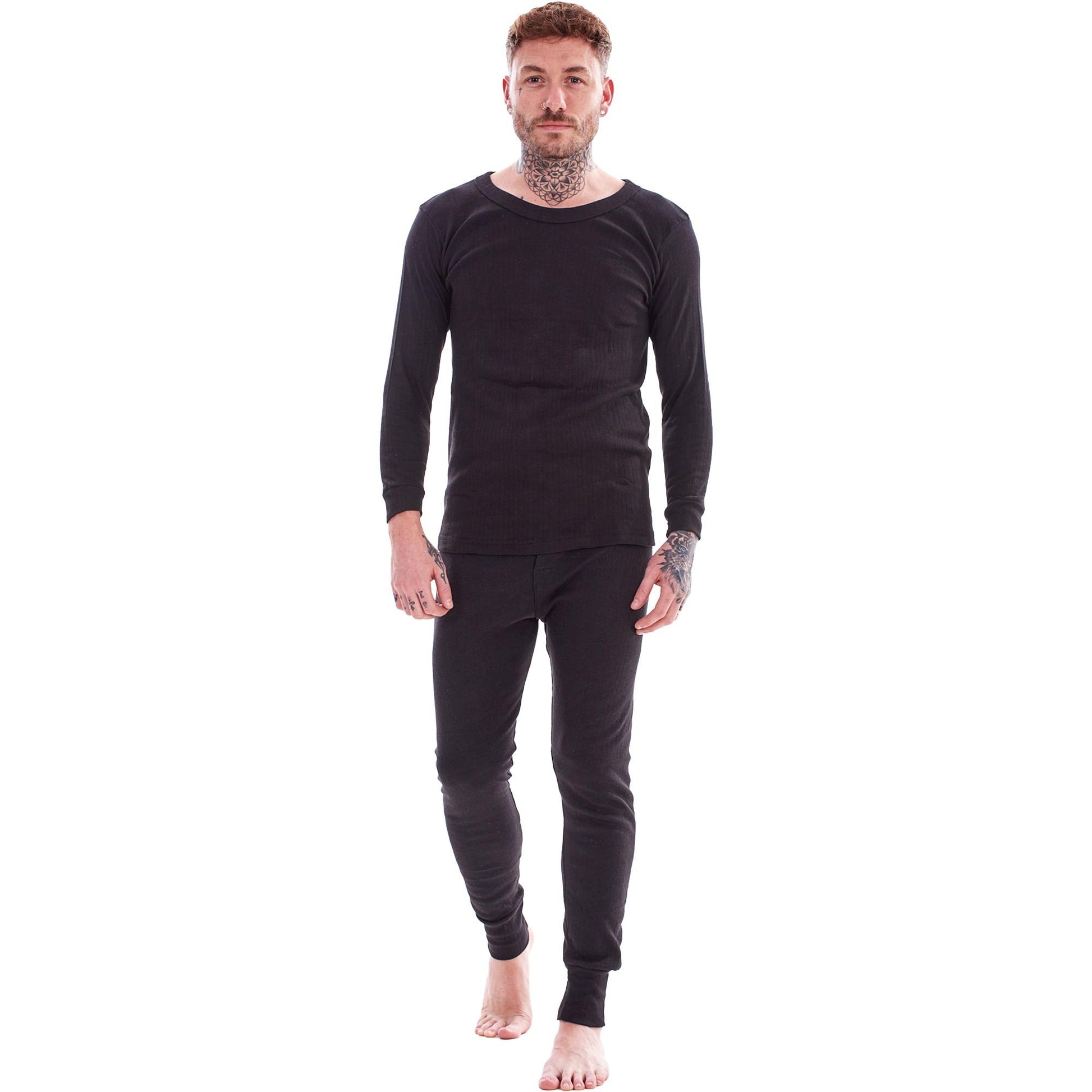 Black - Front - Heatforce Mens Thermal Base Layers (Pack of 2)