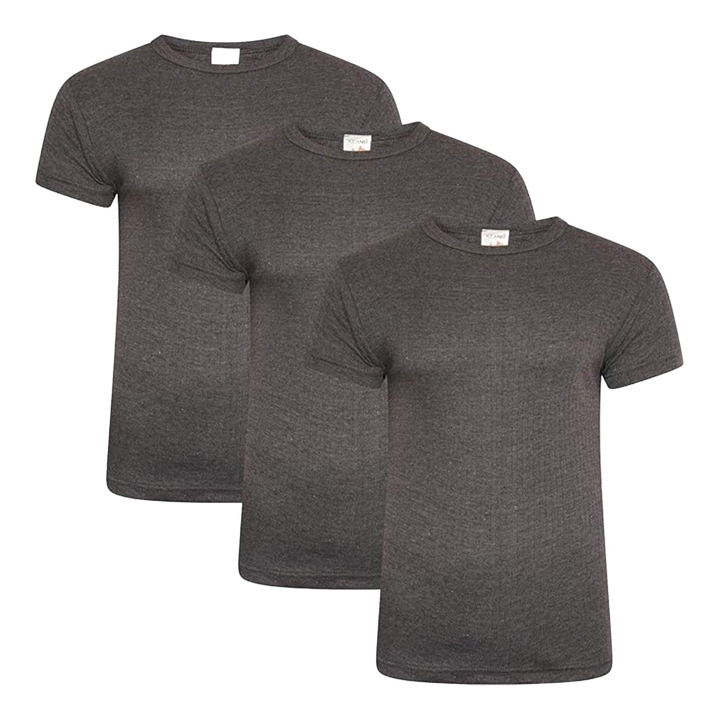 Grey - Front - Keanu Mens Thermal T-Shirt (Pack of 3)