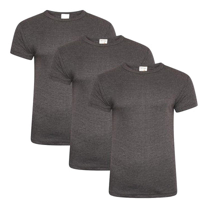 Grey - Front - Keanu Mens Thermal T-Shirt (Pack Of 3)