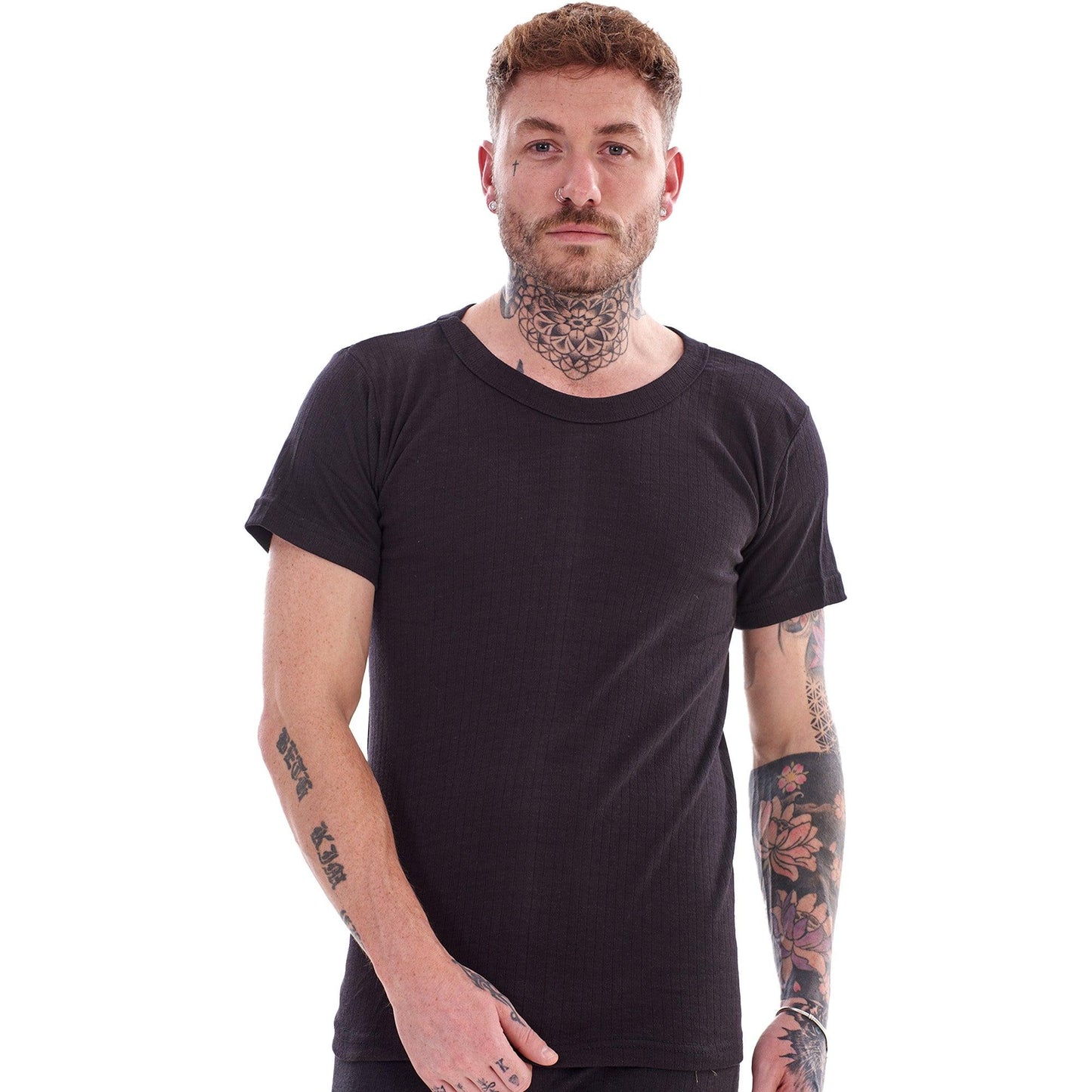 White - Side - Keanu Mens Thermal T-Shirt (Pack of 3)