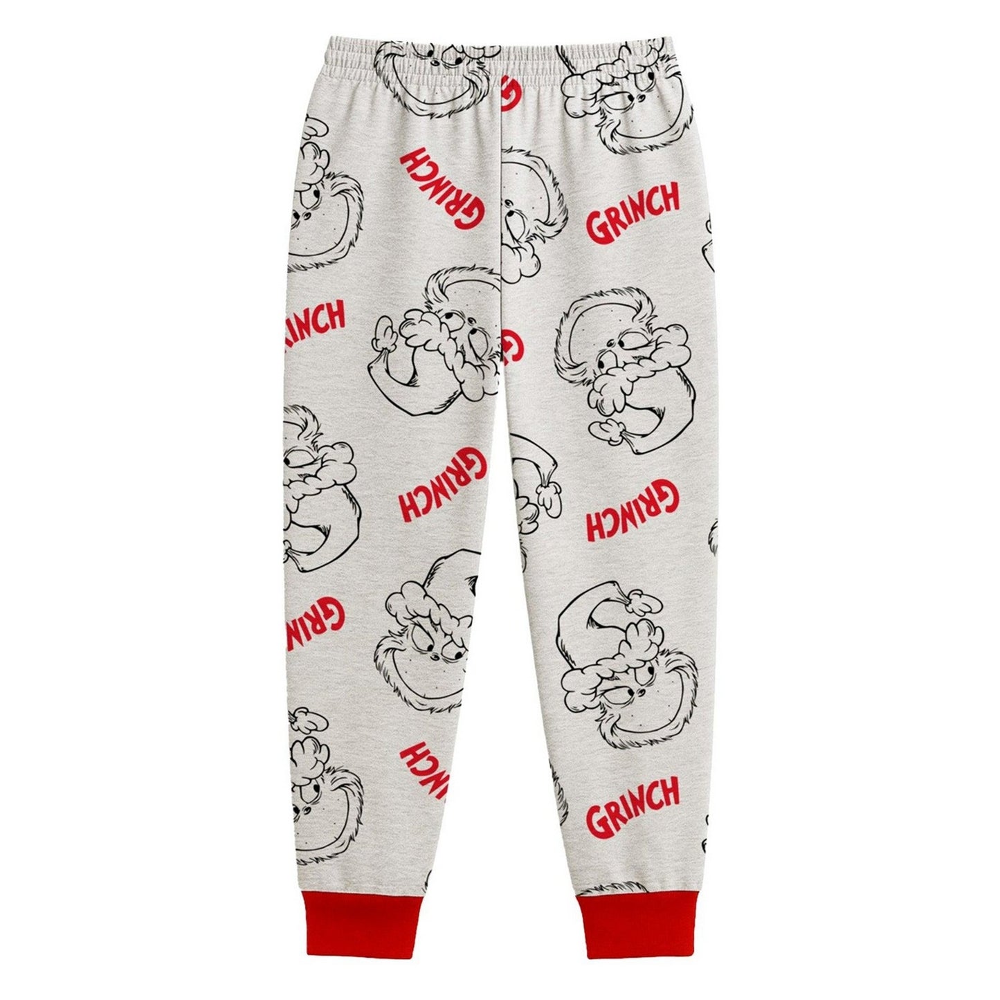 Red-White - Side - The Grinch Womens-Ladies You´re A Mean One Mr. Grinch Christmas Long Pyjama Set