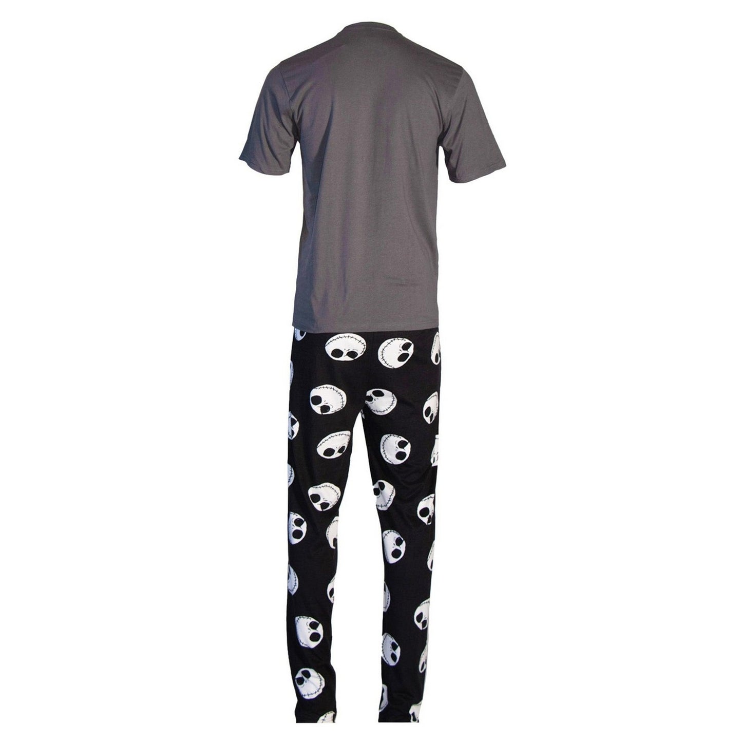 Grey-Black - Back - Nightmare Before Christmas Mens Jack Skellington Spider Web Pyjama Set
