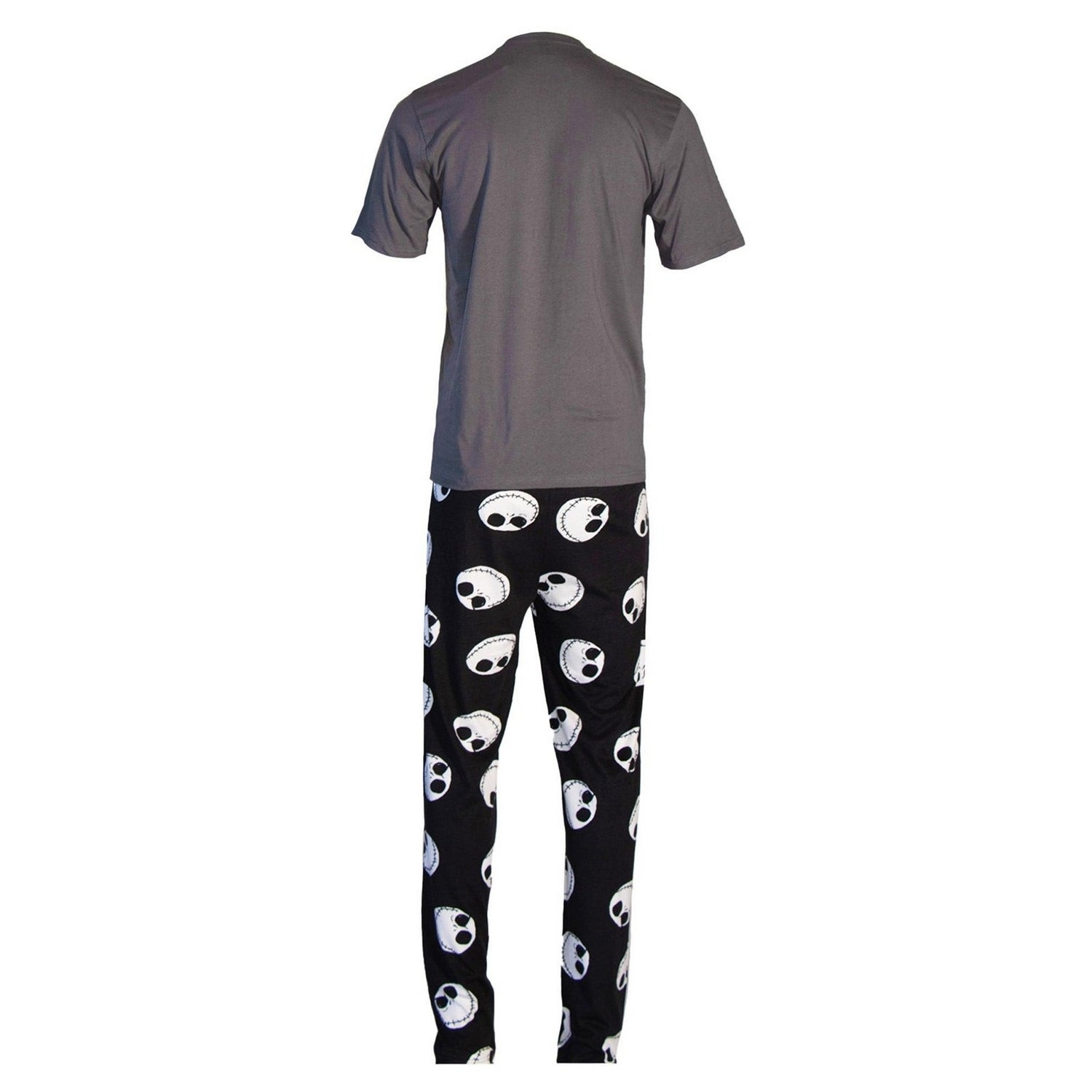 Grey-Black - Back - Nightmare Before Christmas Mens Jack Skellington Spider Web Pyjama Set