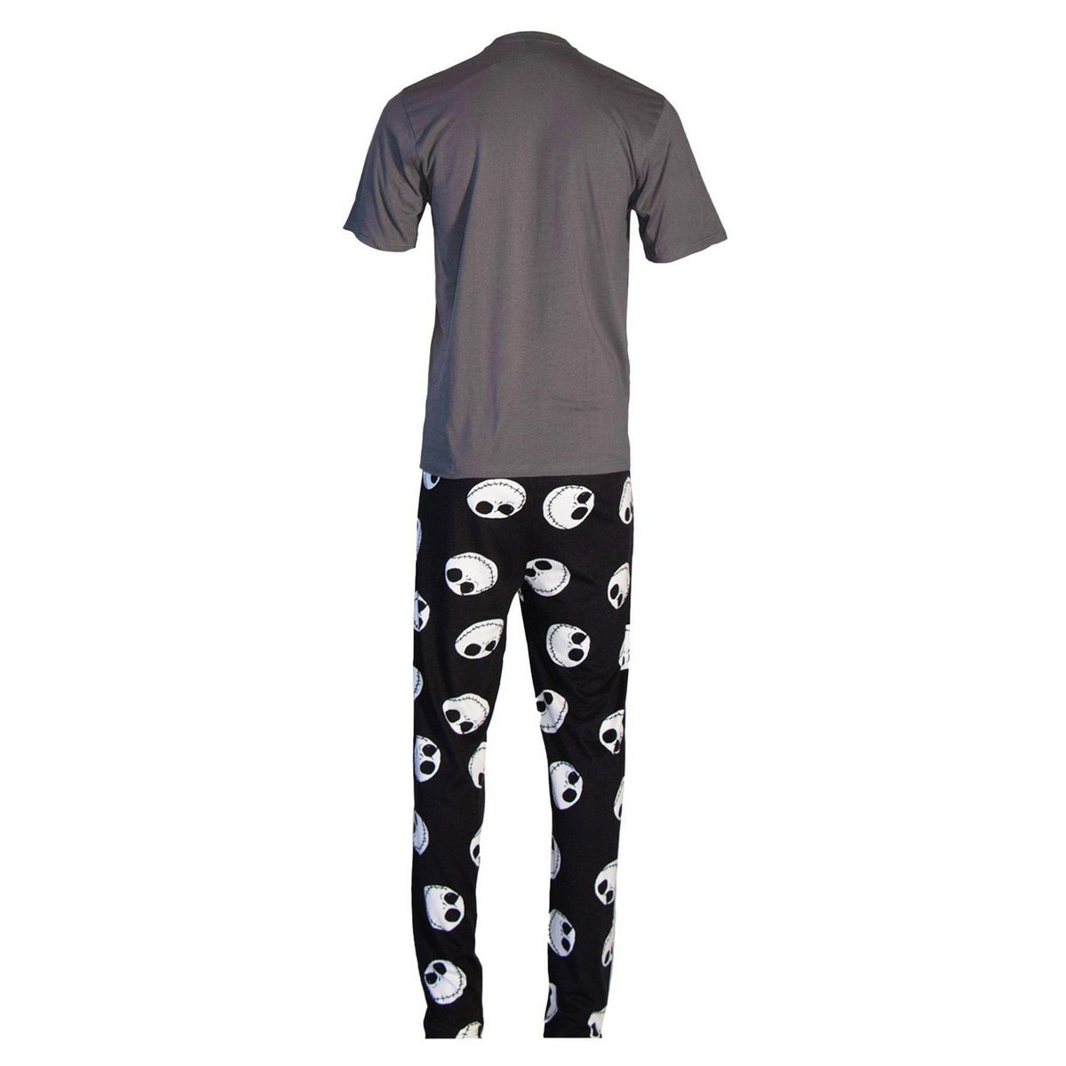 Grey-Black - Back - Nightmare Before Christmas Mens Jack Skellington Spider Web Pyjama Set