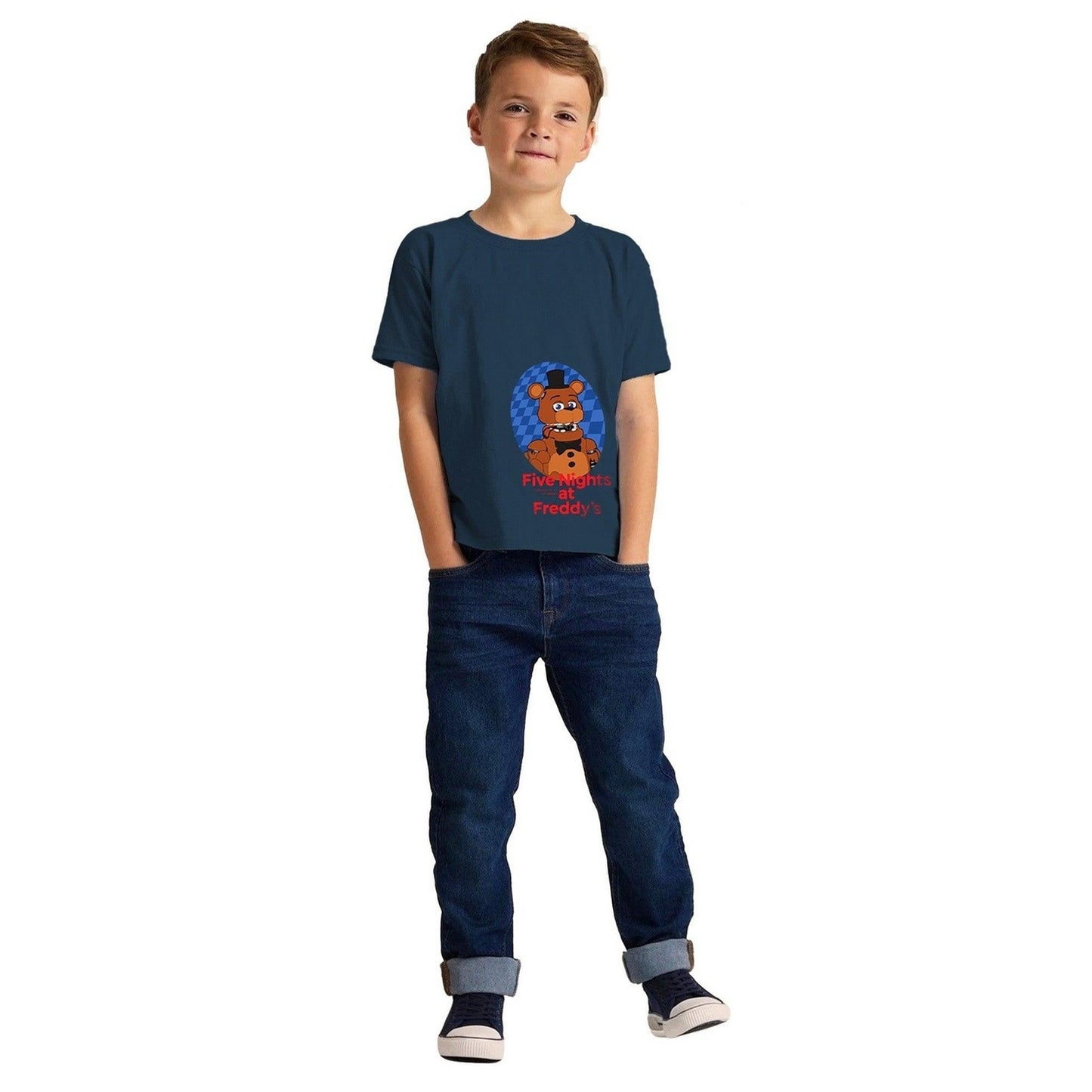 Blue-Grey-Black - Lifestyle - Five Nights At Freddys Childrens-Kids Collage T-Shirt (Pack of 3)