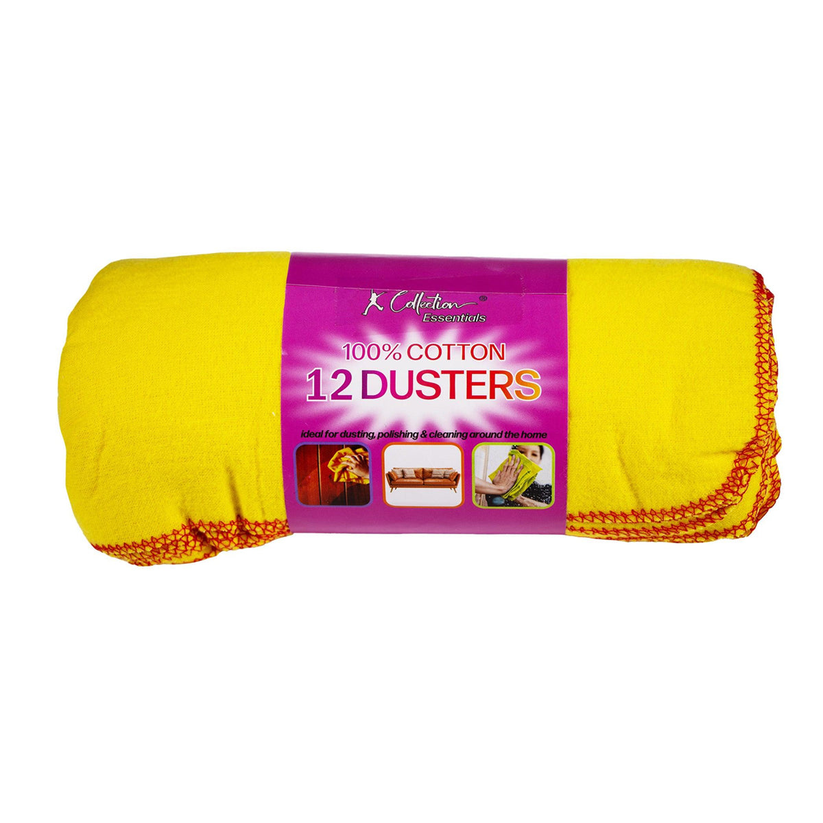 Yellow - Back - K Collection Cotton Dusters (Pack of 12)