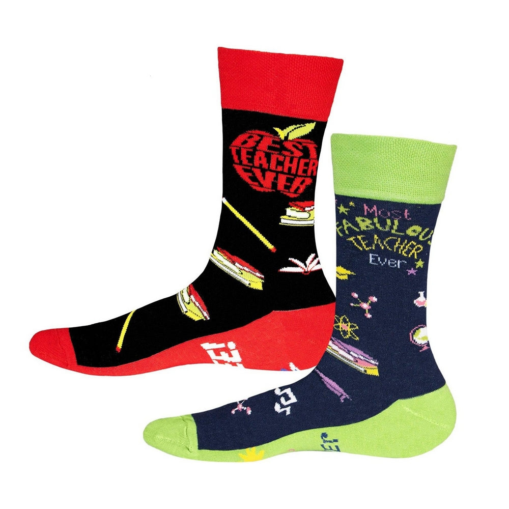 Multicoloured - Front - Soxy Womens-Ladies Teacher Socks (Pack of 2)