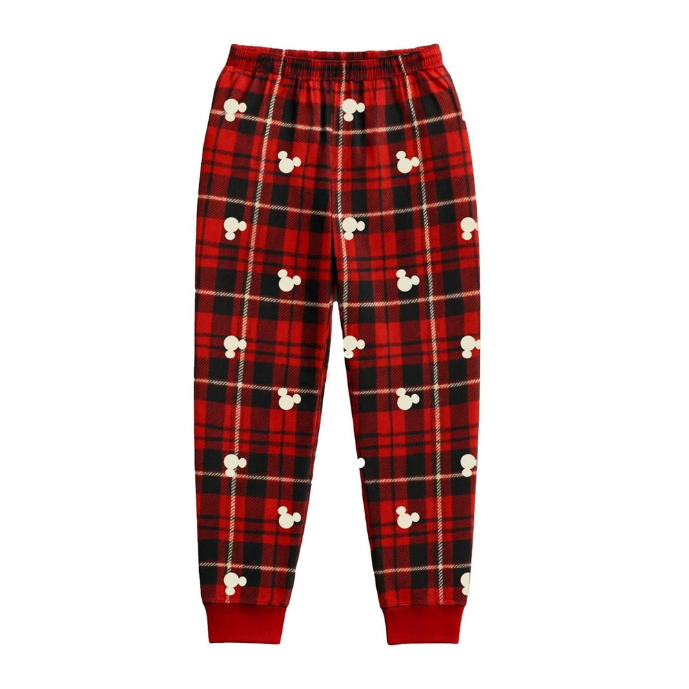 Red-White-Black - Side - Disney Womens-Ladies Always Merry And Bright Minnie Mouse Christmas Long Pyjama Set