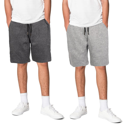 Charcoal-Light Grey - Front - Keanu Mens Regular Shorts (Pack of 2)