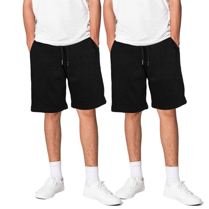 Black - Front - Keanu Mens Regular Shorts (Pack of 2)