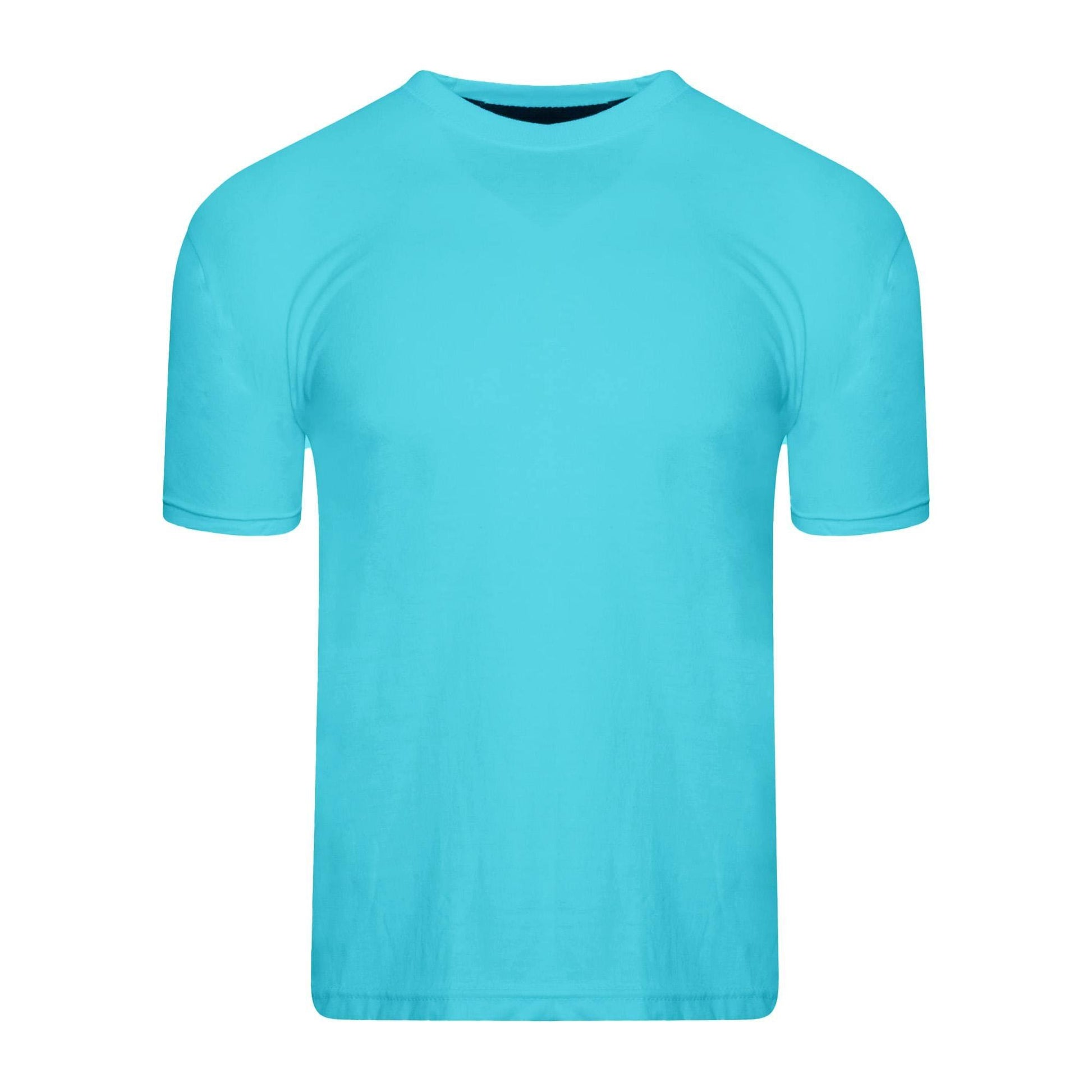 Blue-Grey-Dark Blue-Yellow-Red-Green - Pack Shot - Keanu Boys Plain T-Shirt (Pack of 6)