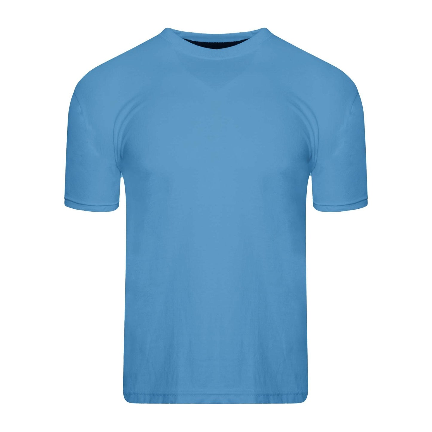 Black-Red-Blue-Grey-Green - Close up - Keanu Mens Plain T-Shirt (Pack of 5)