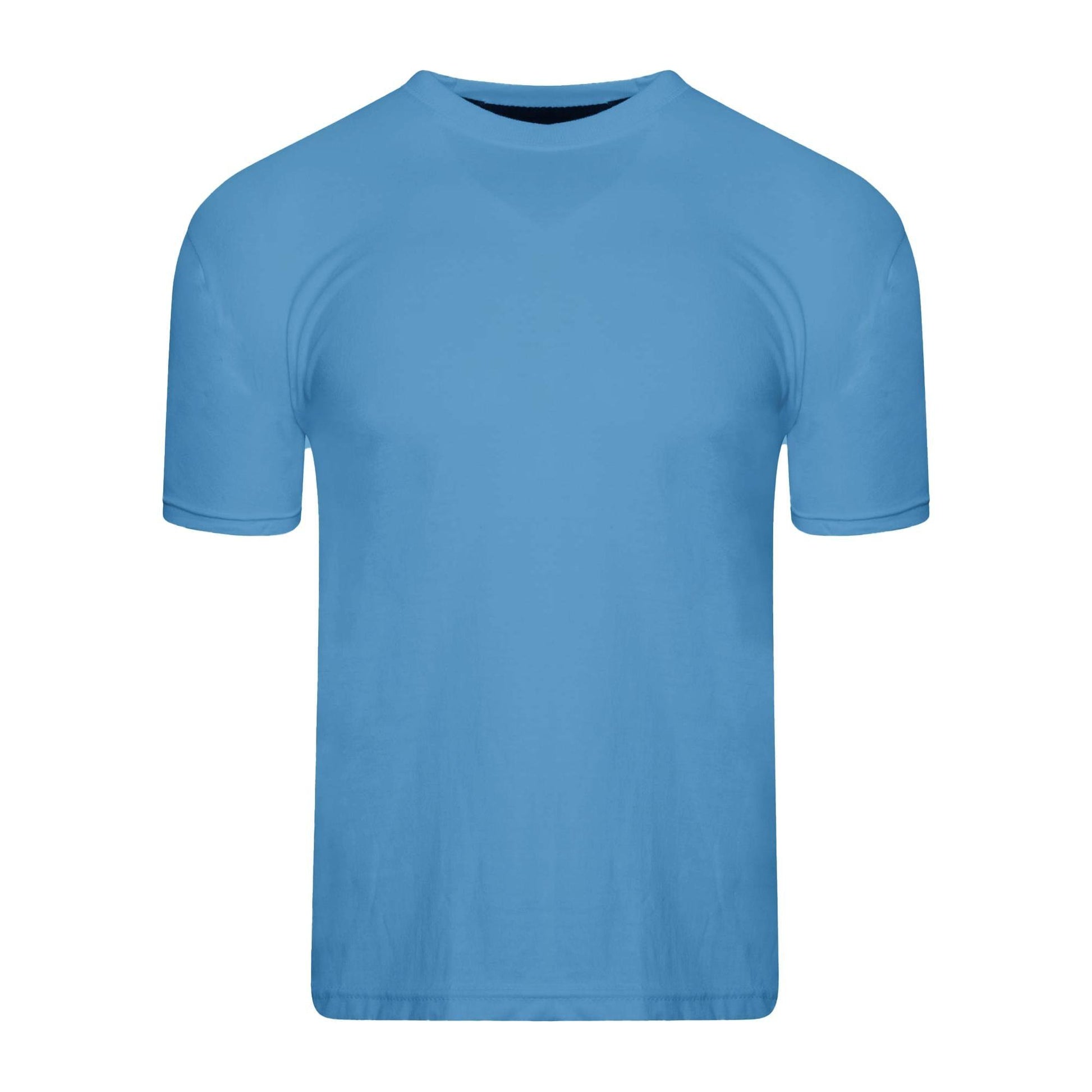 Black-Red-Blue-Grey-Green - Close up - Keanu Mens Plain T-Shirt (Pack of 5)