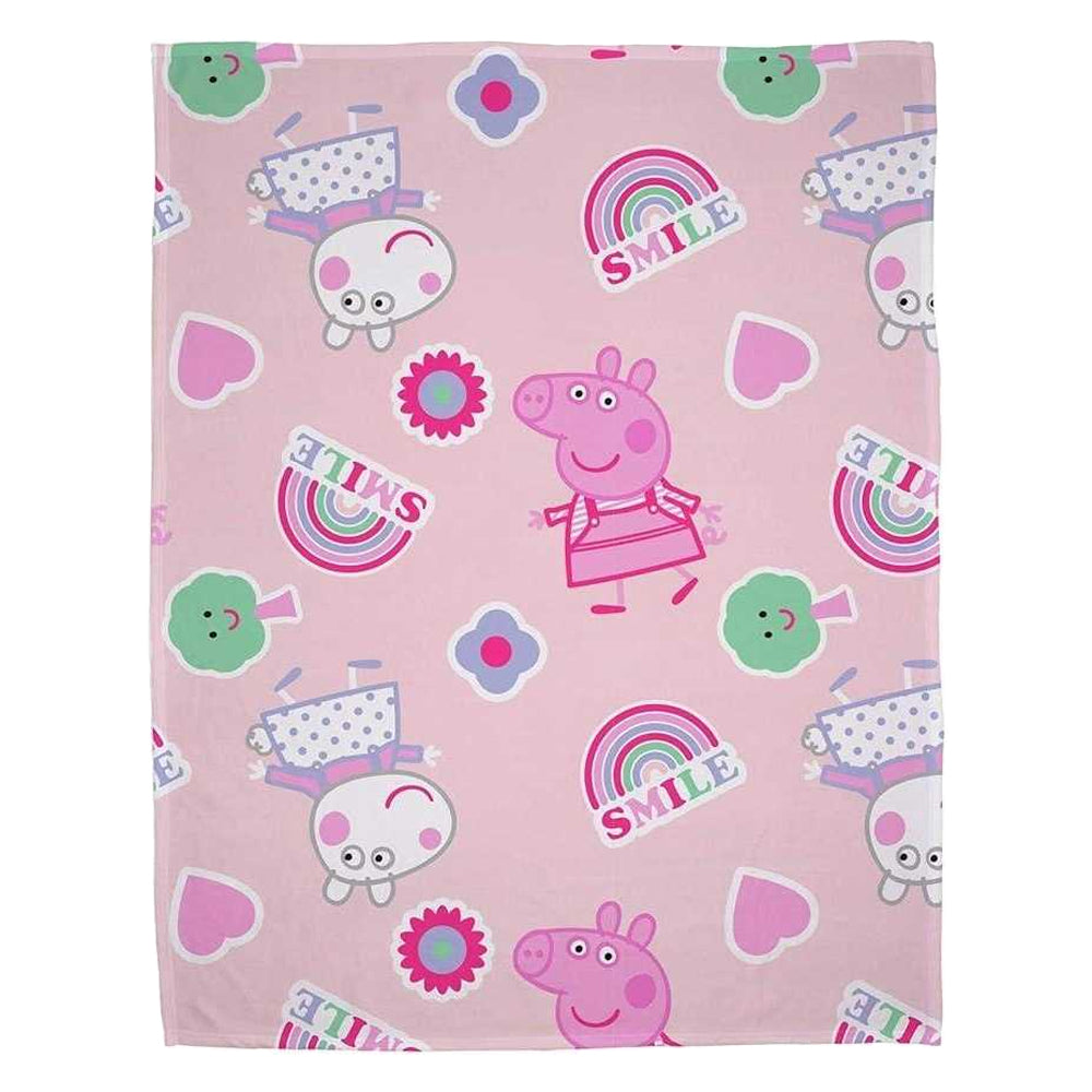 Multicoloured-Multicoloured - Back - Peppa Pig Fleece Smile Blanket