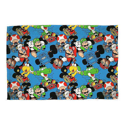 Multicoloured - Front - Nintendo Vroom Fleece Super Mario Blanket