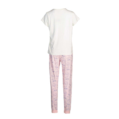 White-Pink - Back - Disney Womens-Ladies Angel Printed Pyjama Set