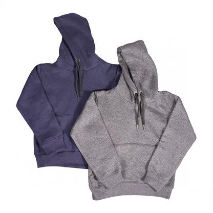 Navy-Charcoal - Front - Keanu Childrens-Kids Fleece Lined Drawstring Hoodie (Pack of 2)