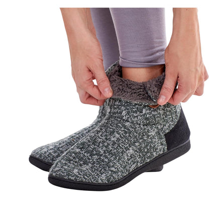 Grey - Lifestyle - Keanu Womens-Ladies Cable Knit Slipper Boots