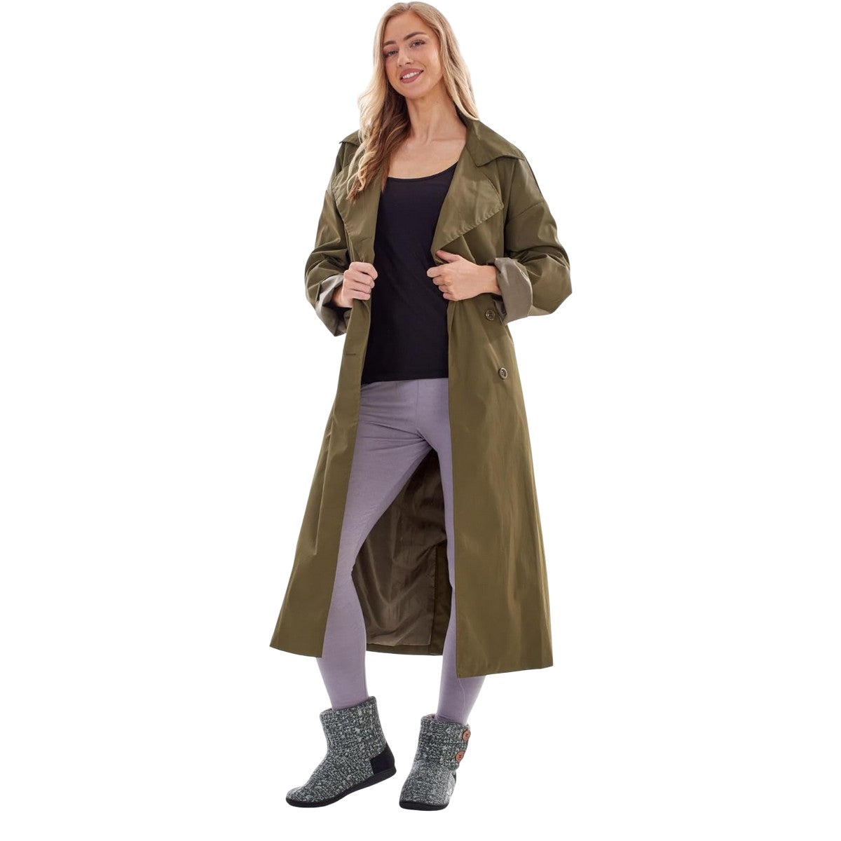 Grey - Pack Shot - Keanu Womens-Ladies Cable Knit Slipper Boots