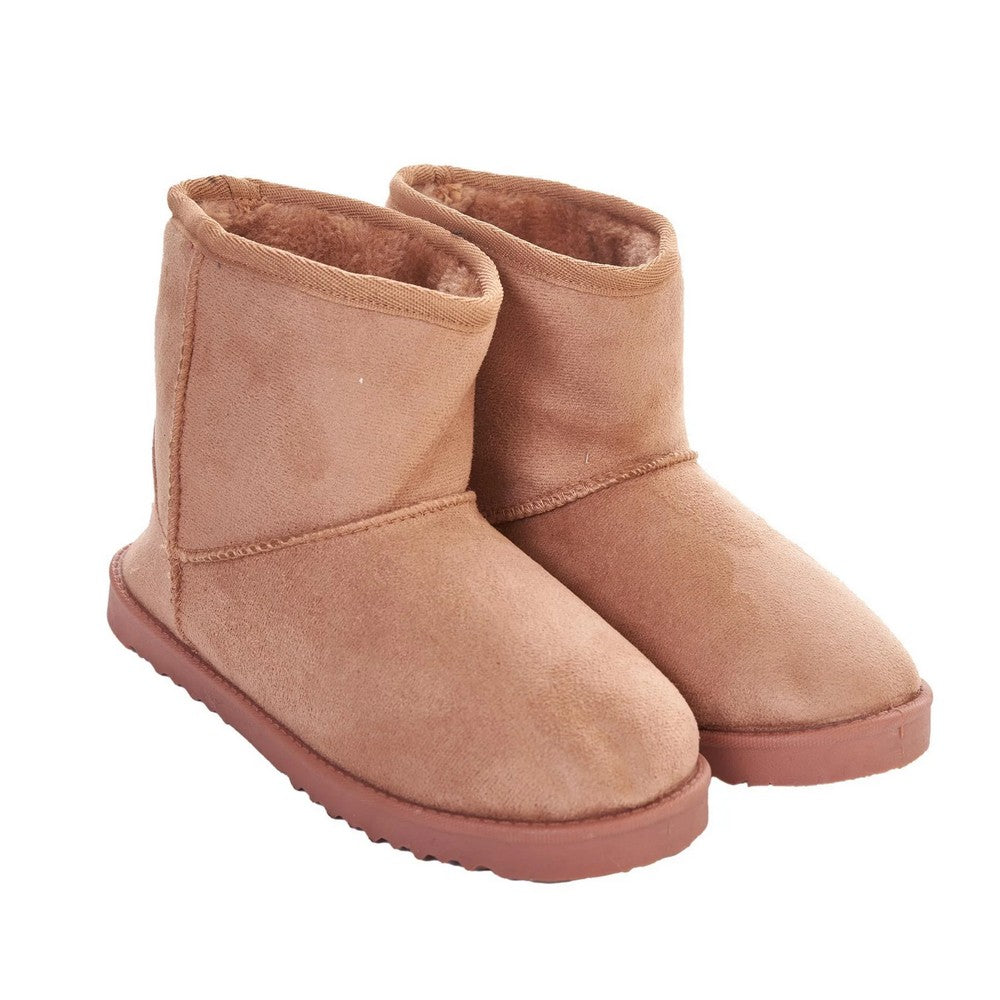 Beige - Front - Keanu Womens-Ladies Classic Faux Suede Winter Boots