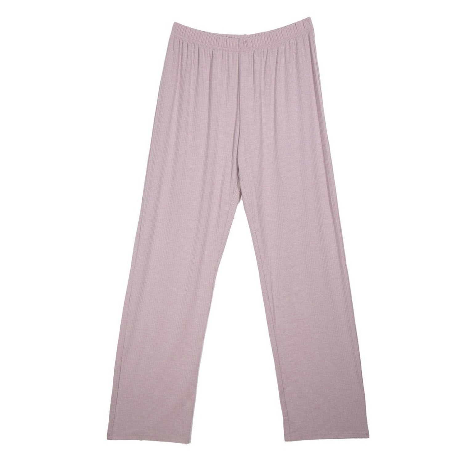 Beige - Back - Keanu Womens-Ladies Viscose Ribbed Loungewear Set (Pack of 2)