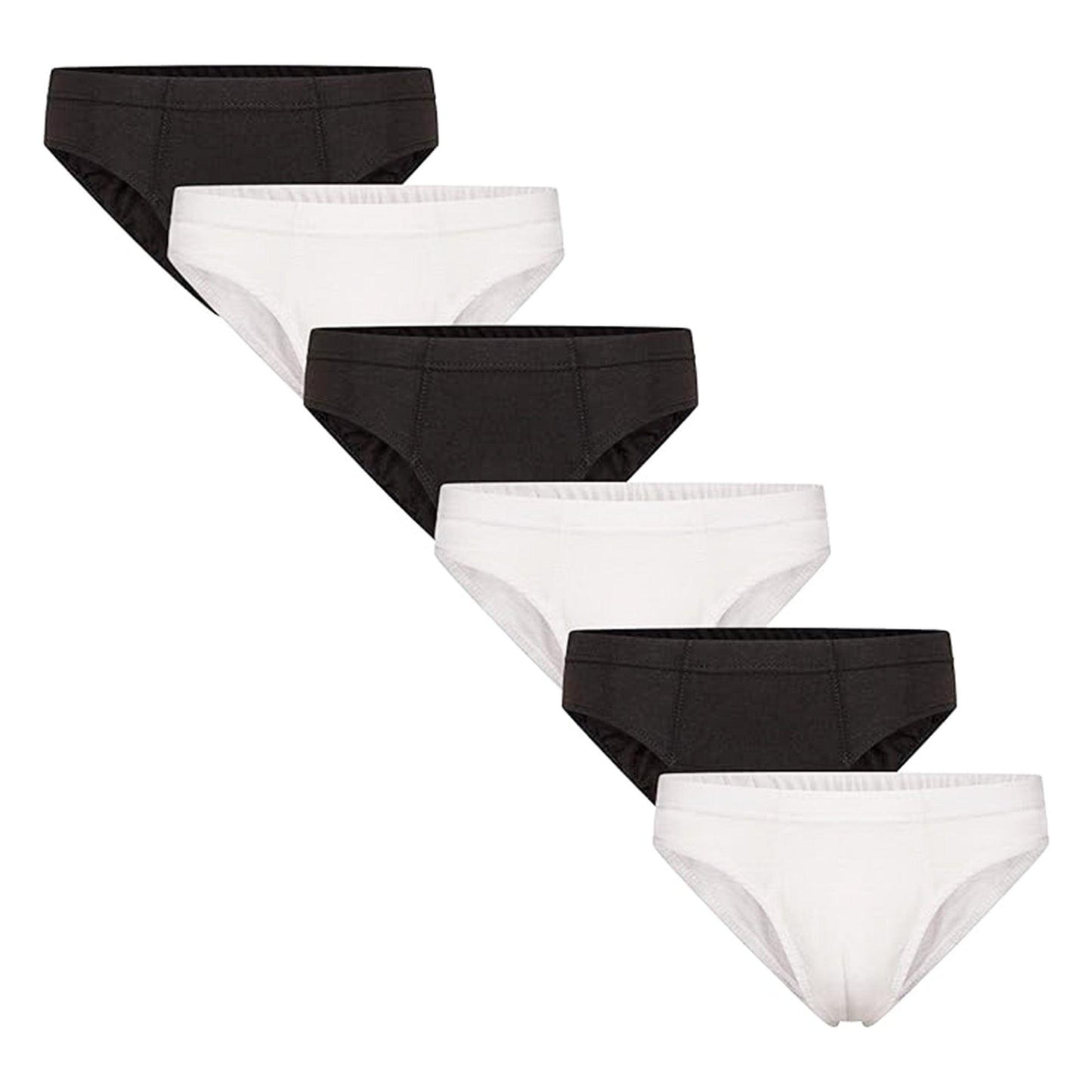 White - Front - Keanu Mens Plain Briefs (Pack of 6)