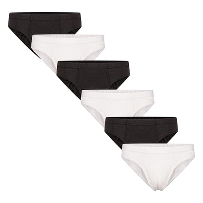 White - Front - Keanu Mens Plain Briefs (Pack of 6)