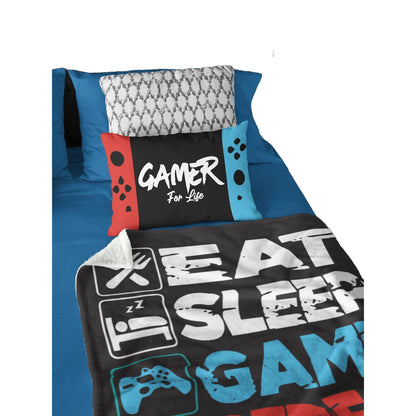 Black-Red-Blue - Back - Gamers Gamer For Life Filled Cushion
