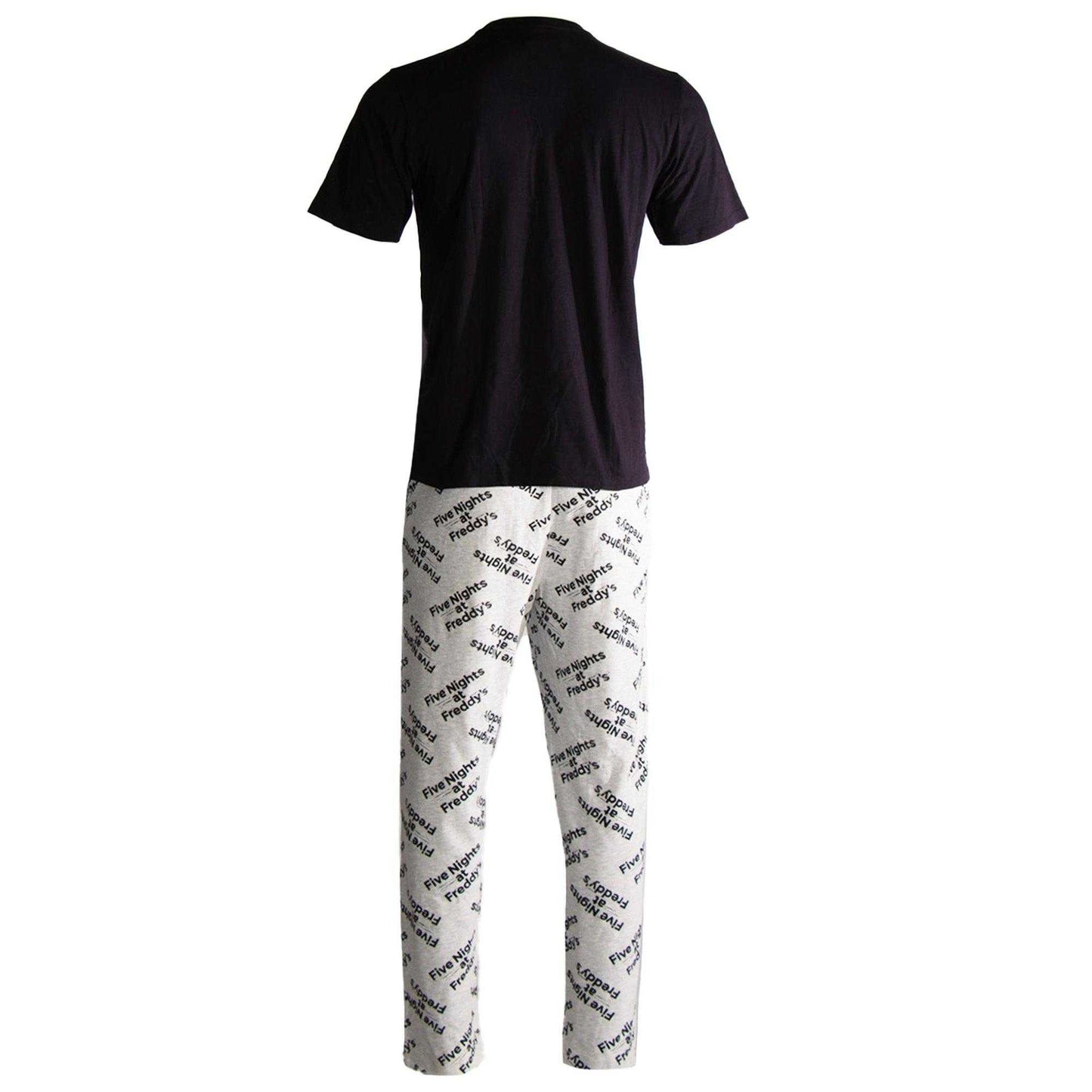 Black-Grey - Back - Five Nights At Freddys Mens Pyjama Set