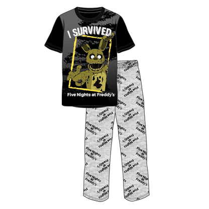Black-Grey - Side - Five Nights At Freddys Mens Pyjama Set