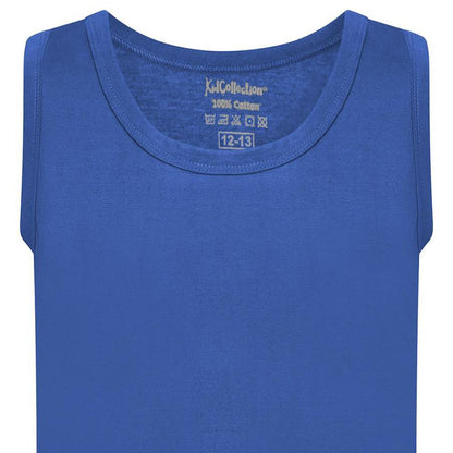Red-Yellow-Green-Navy-Grey-Royal Blue - Lifestyle - KidCollection Boys Vest Top (Pack of 6)