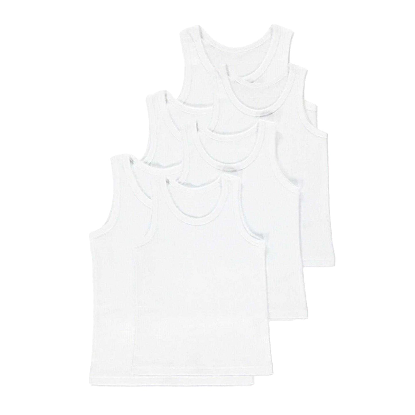 Red-Yellow-Green-Navy-Grey-Royal Blue - Front - KidCollection Boys Vest Top (Pack of 6)