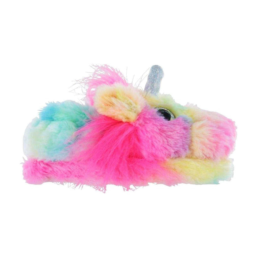 Multicoloured - Back - K Collection Womens-Ladies Unicorn Plush 3D Slippers