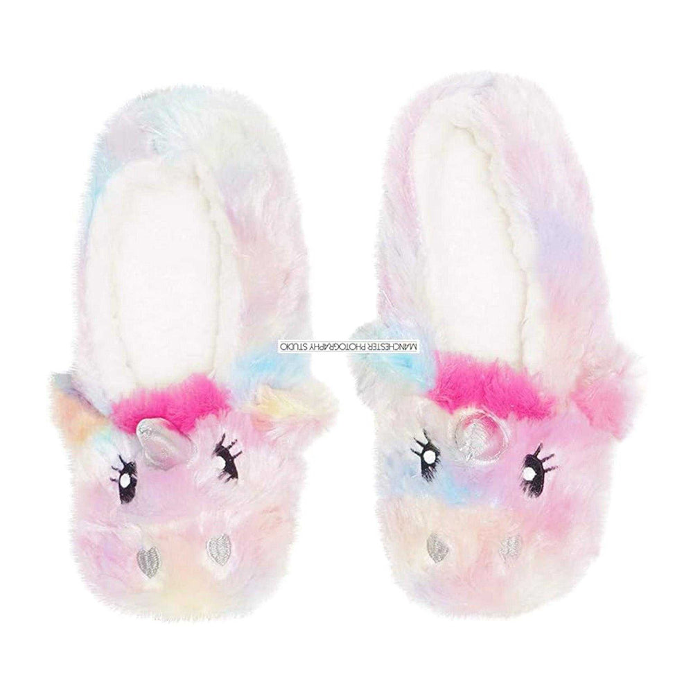 Multicoloured - Pack Shot - K Collection Womens-Ladies Unicorn Plush 3D Slippers