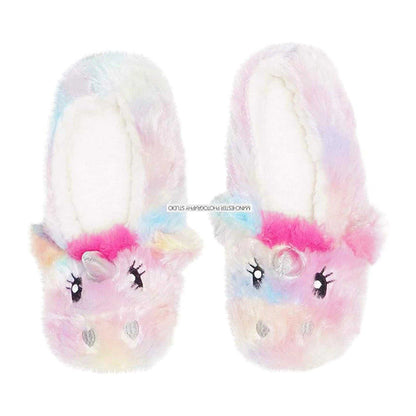 Multicoloured - Pack Shot - K Collection Womens-Ladies Unicorn Plush 3D Slippers